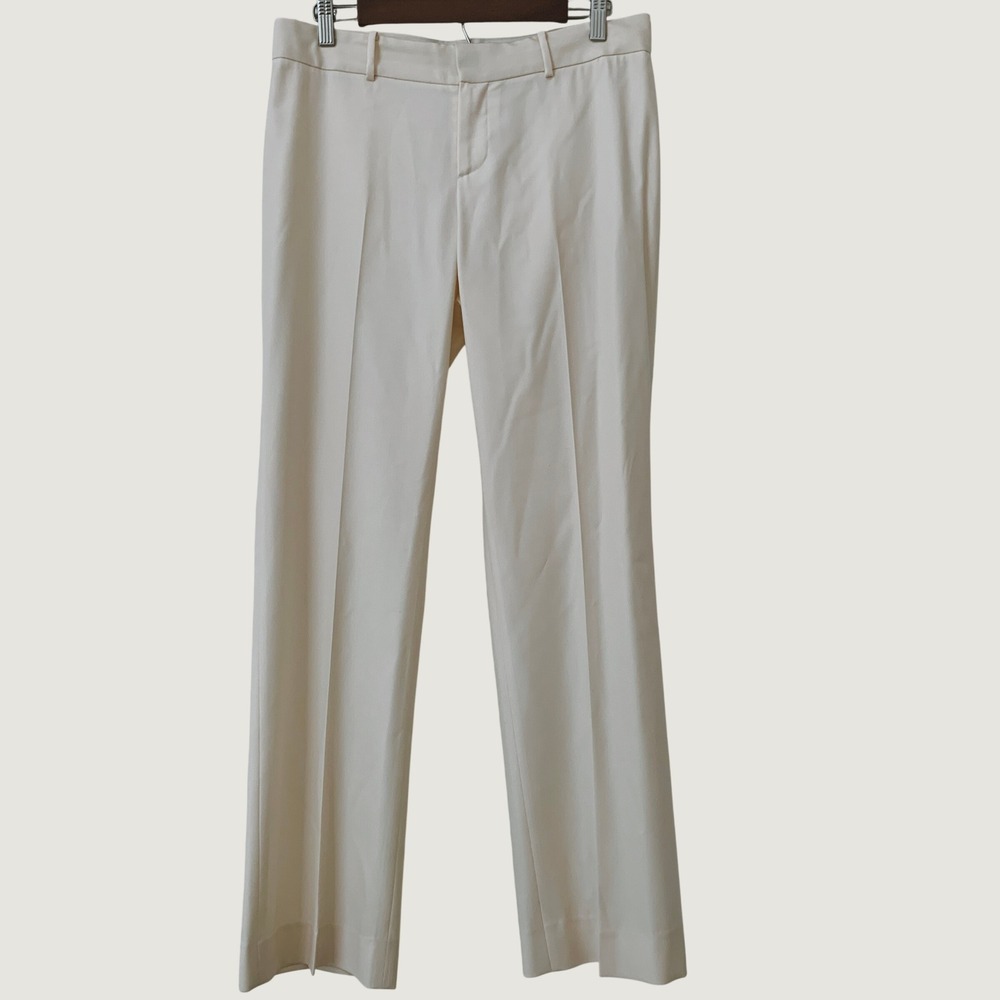Ralph Lauren Dress Pants Women Size 8 Cream Straight Leg Trousers Made in USA